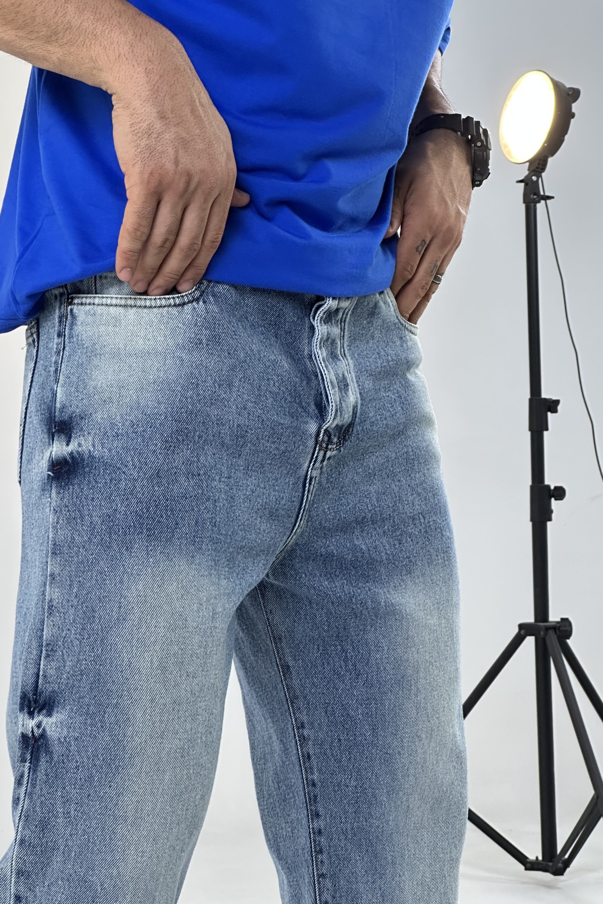 شلوار بگ آبی یخی  (7925)