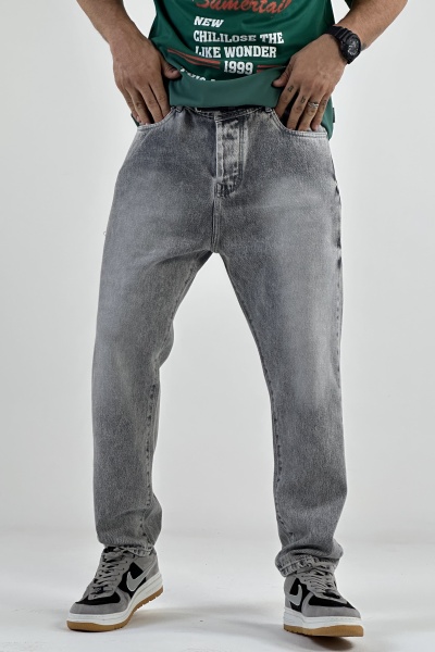 شلوار مام فیت طوسی (7935)