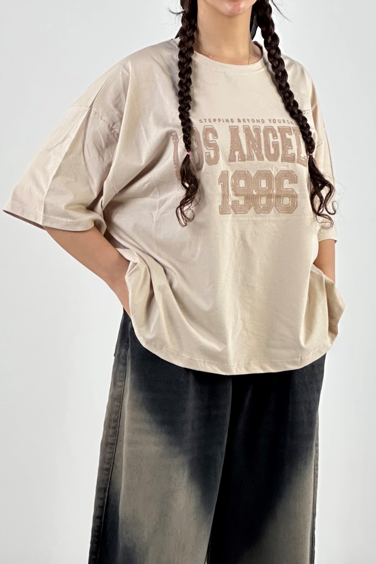 تیشرت چاپ LOS ANGELES 1986 پنبه  (8025)