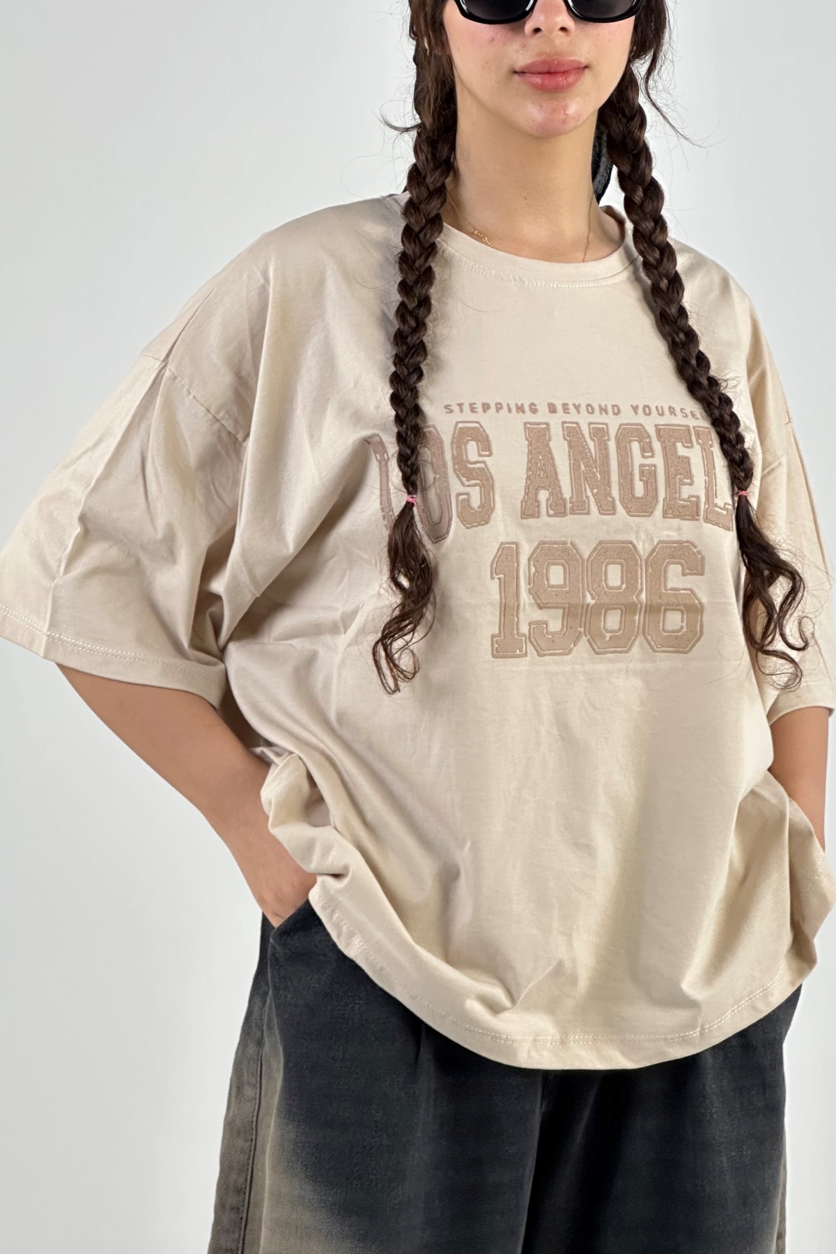 تیشرت چاپ LOS ANGELES 1986 پنبه  (8025)