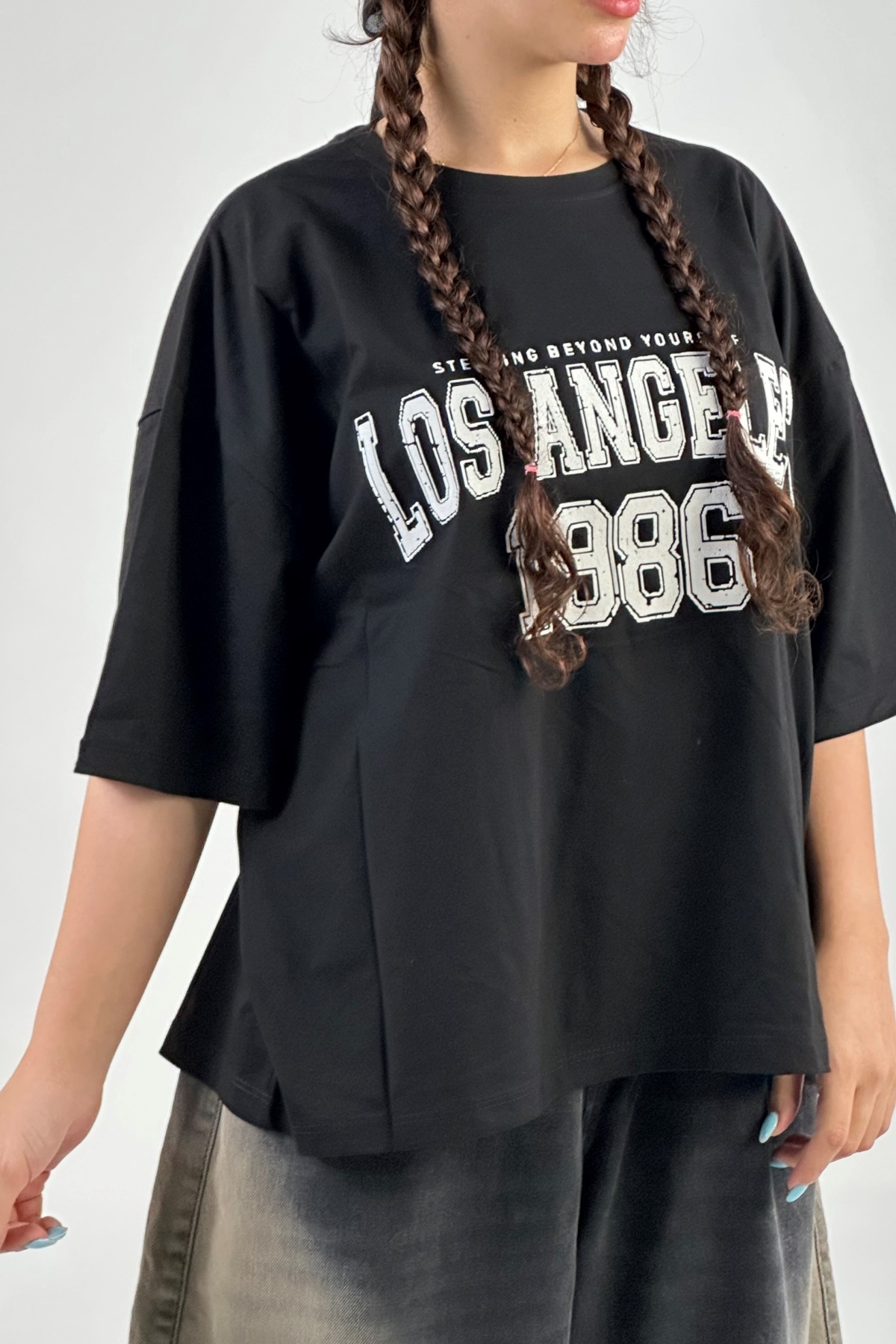 تیشرت چاپ LOS ANGELES 1986 پنبه  (8025)