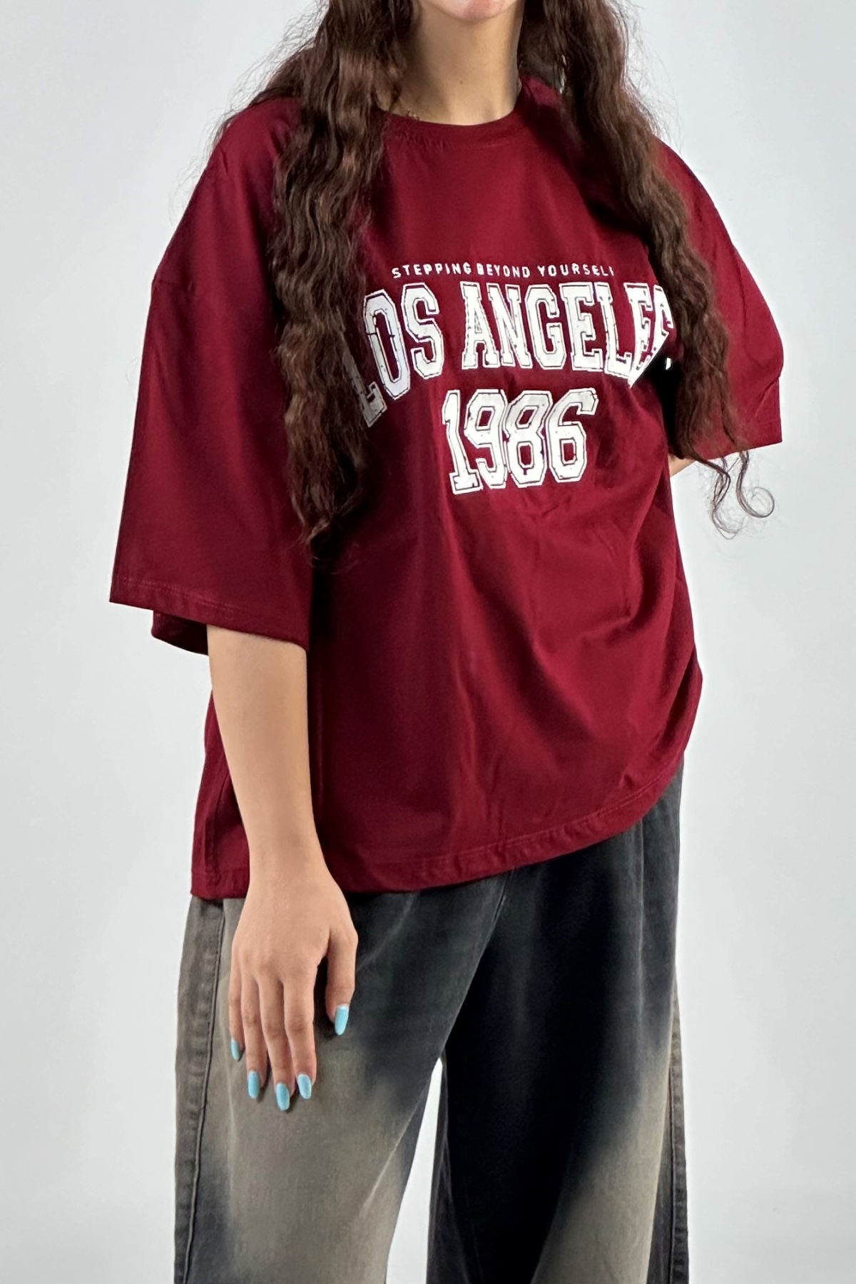 تیشرت چاپ LOS ANGELES 1986 پنبه  (8025)