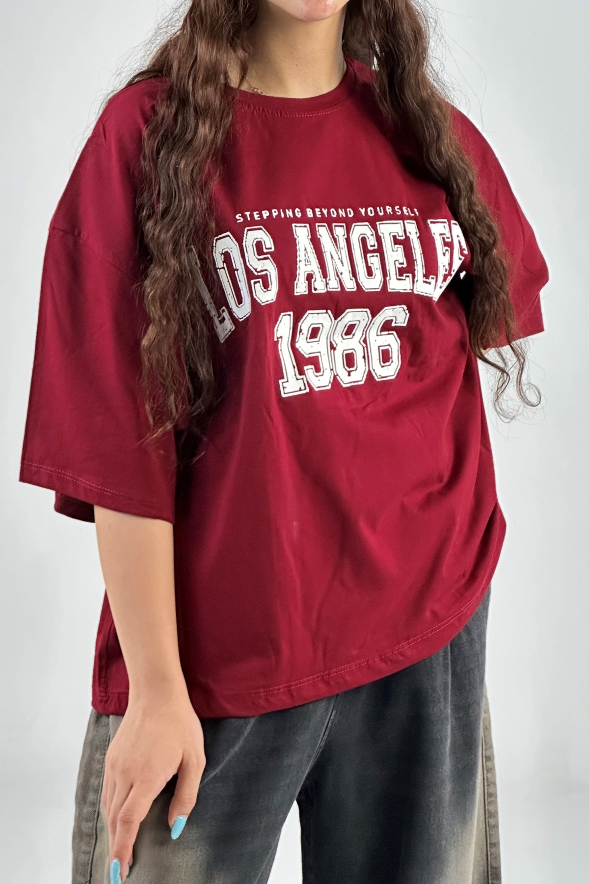 تیشرت چاپ LOS ANGELES 1986 پنبه  (8025)