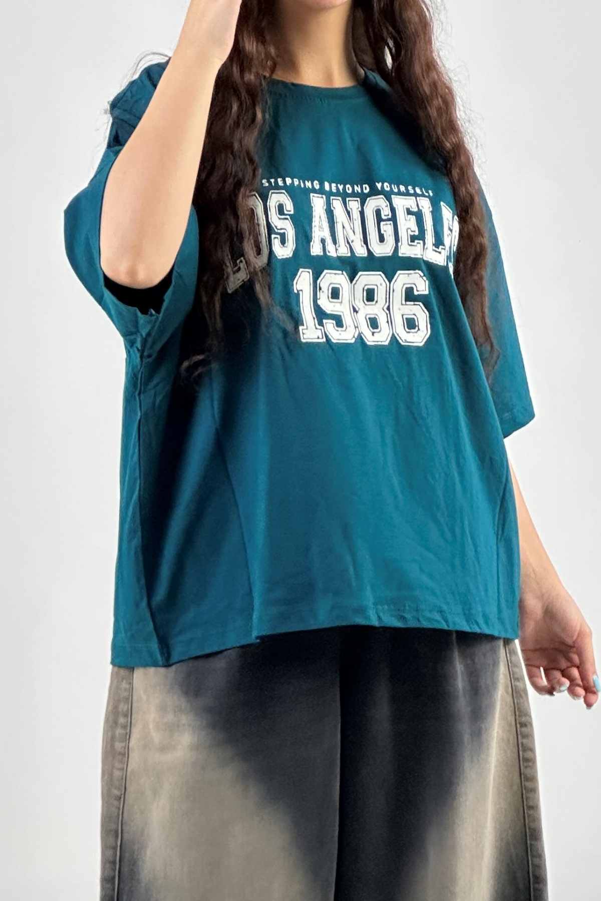 تیشرت چاپ LOS ANGELES 1986 پنبه  (8025)