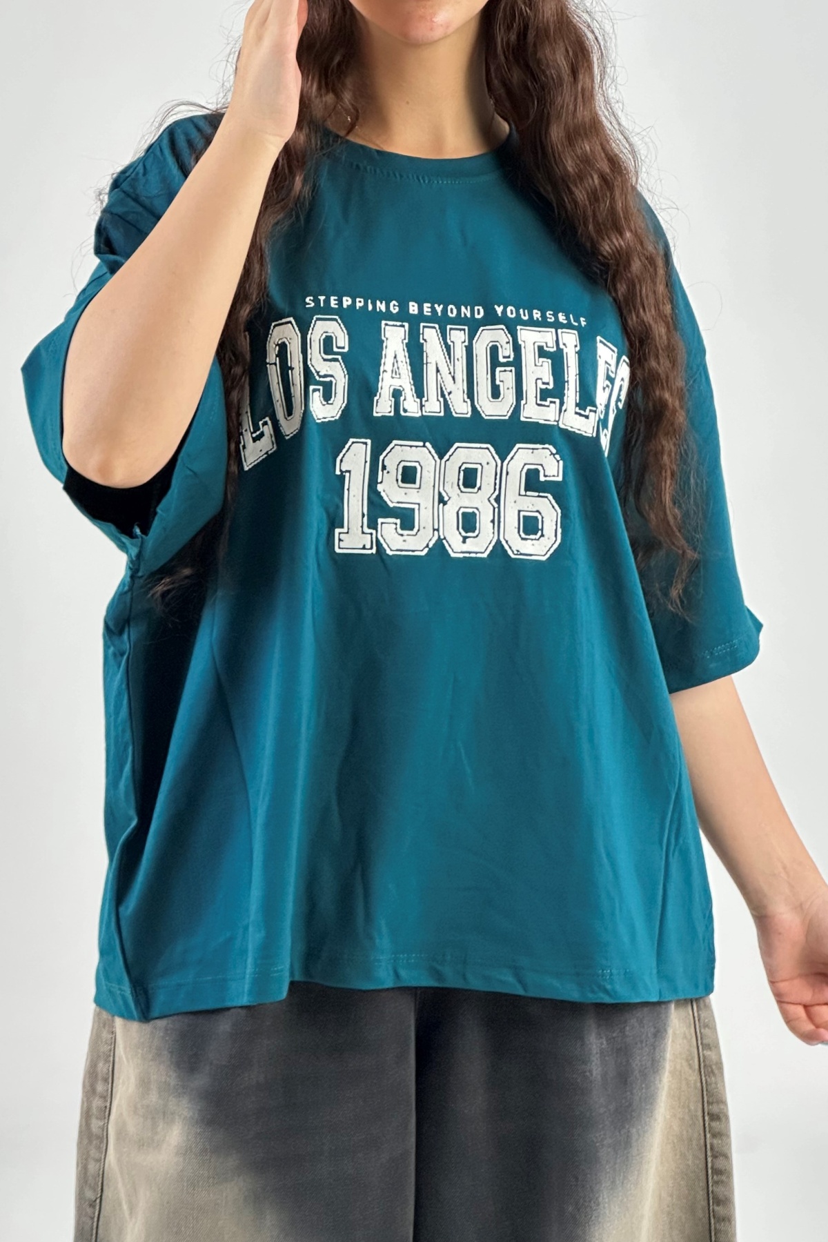 تیشرت چاپ LOS ANGELES 1986 پنبه  (8025)