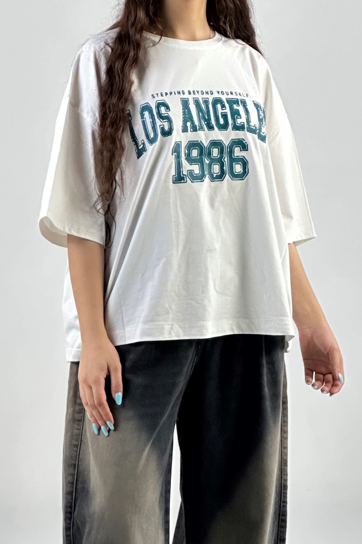 تیشرت چاپ LOS ANGELES 1986 پنبه  (8025)