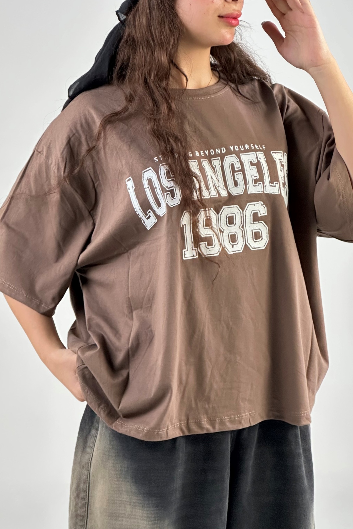 تیشرت چاپ LOS ANGELES 1986 پنبه  (8025)