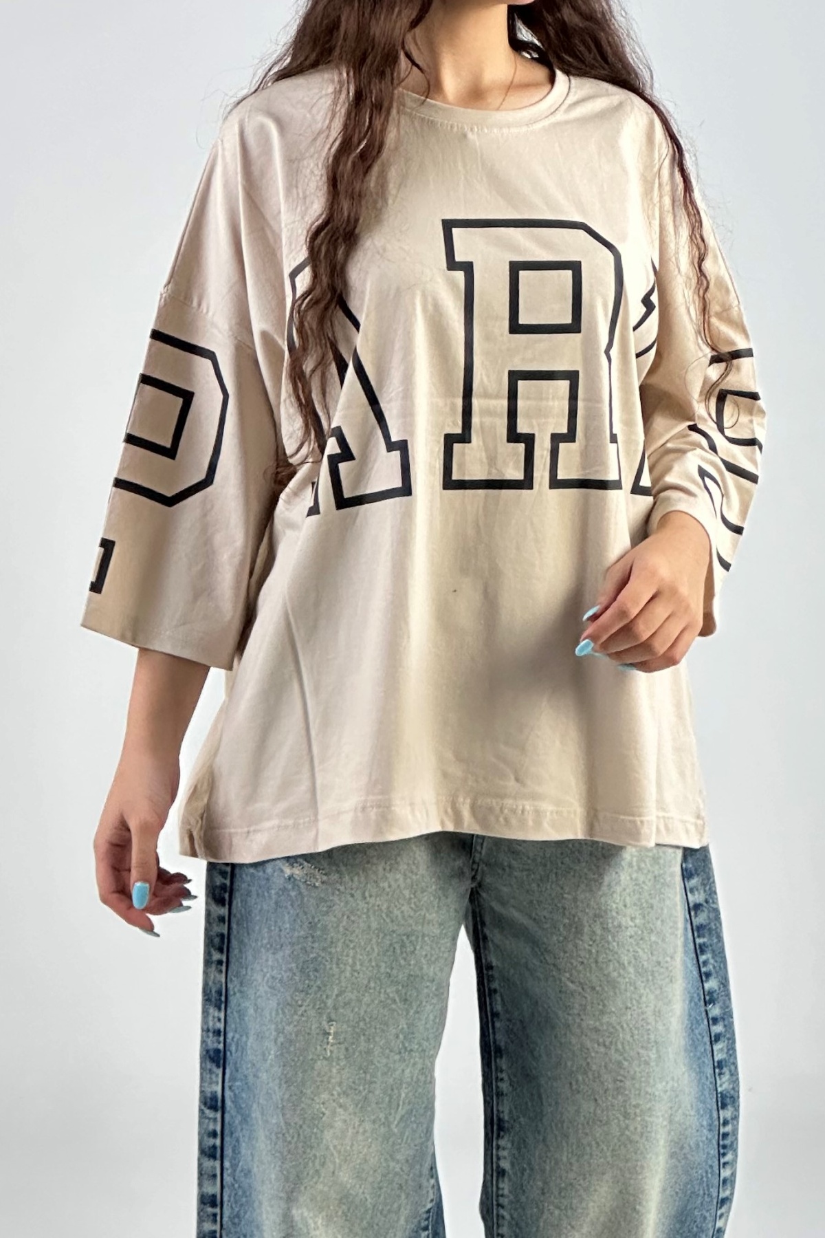 تیشرت باکسی PARIS پنبه (8022)