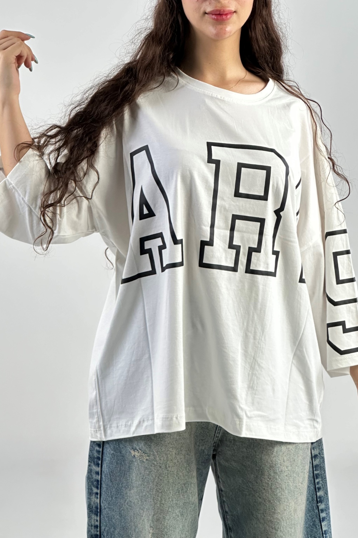 تیشرت باکسی PARIS پنبه (8022)