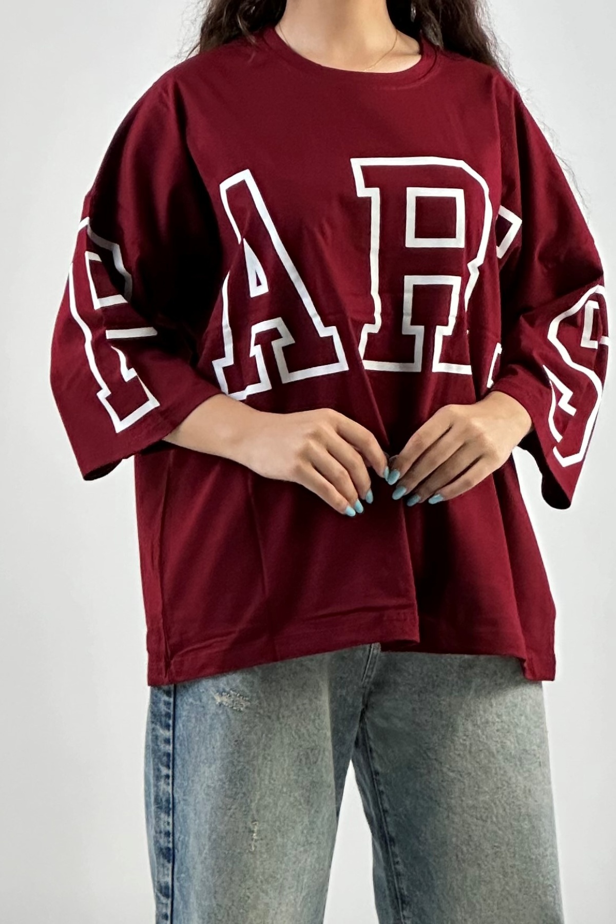 تیشرت باکسی PARIS پنبه (8022)