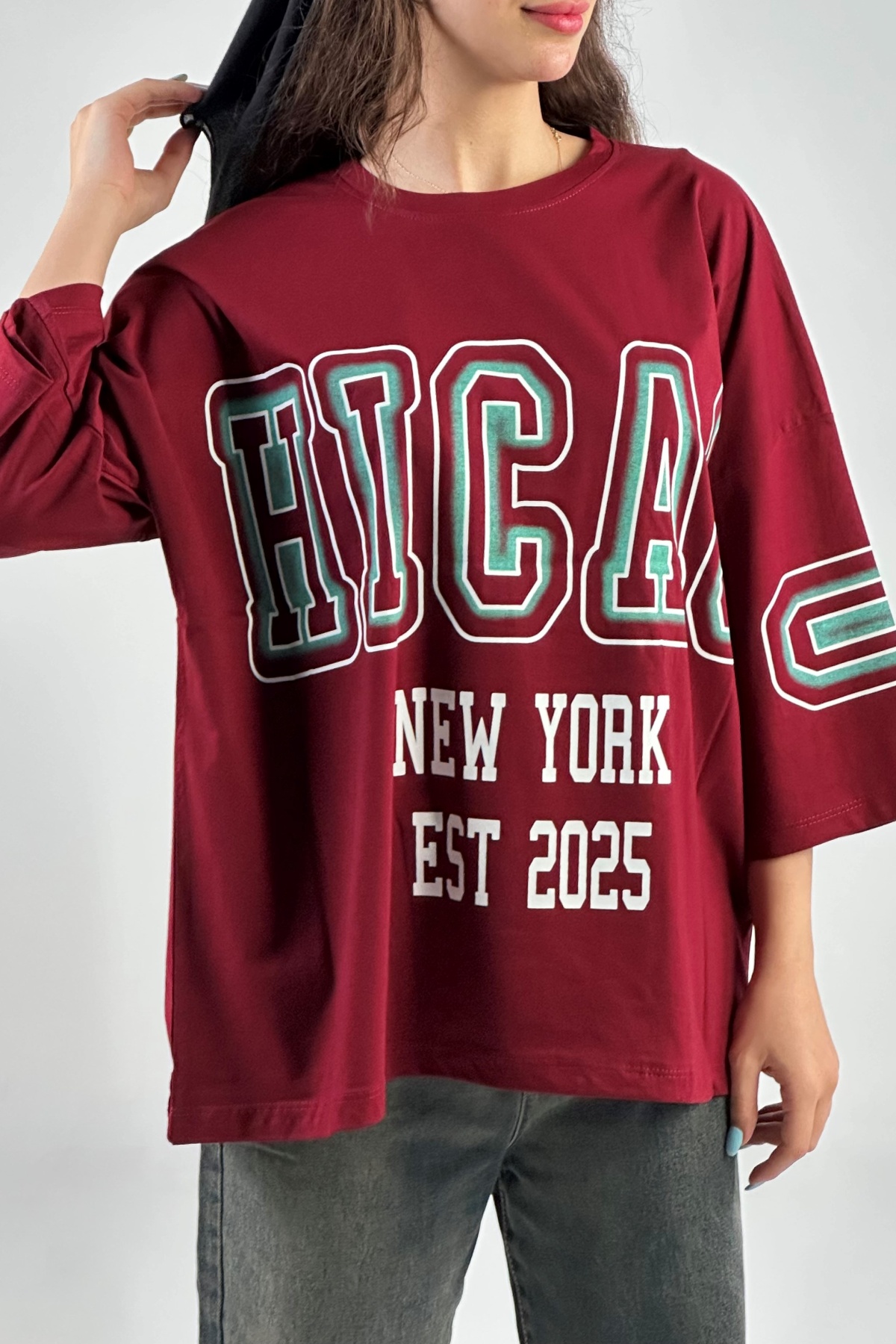 تیشرت چاپ CHICAGO پنبه (8022)