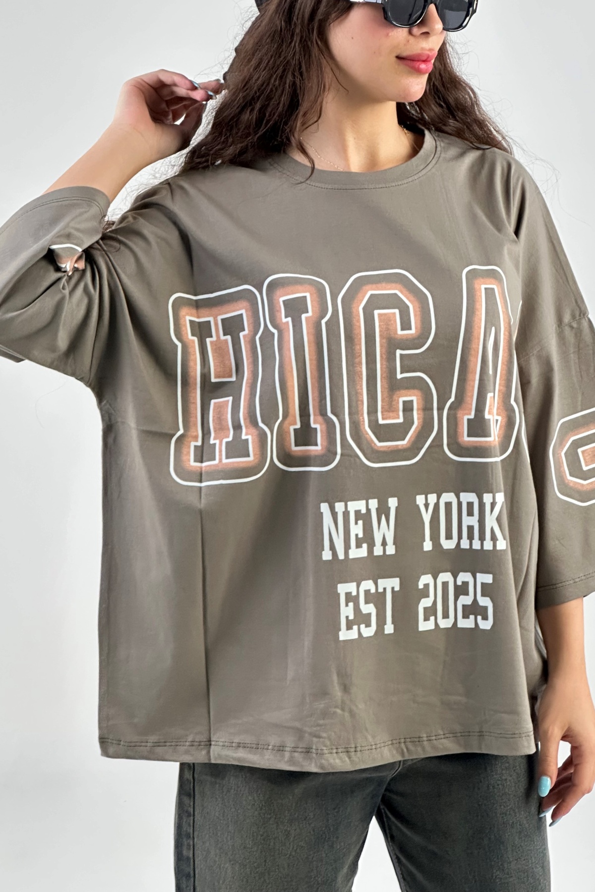 تیشرت چاپ CHICAGO پنبه (8022)