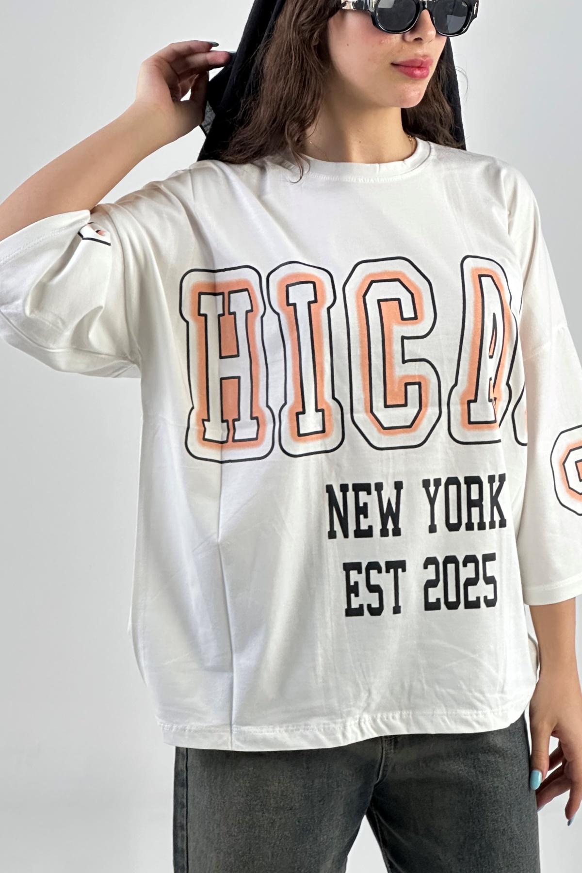 تیشرت چاپ CHICAGO پنبه (8022)