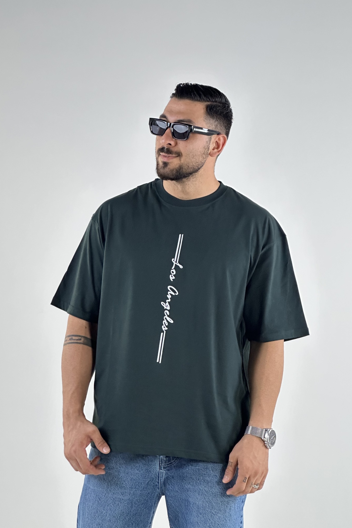 تیشرت کاریزماتیک چاپ LOS ANGELES پنبه (8179)