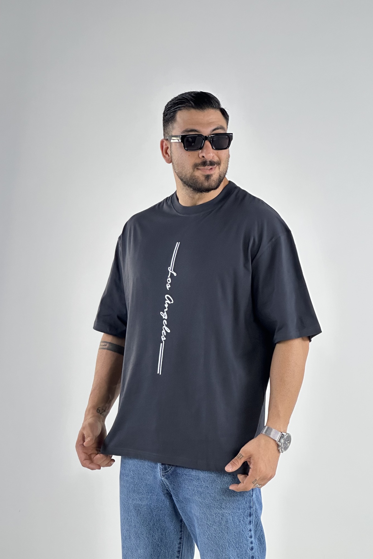 تیشرت کاریزماتیک چاپ LOS ANGELES پنبه (8179)