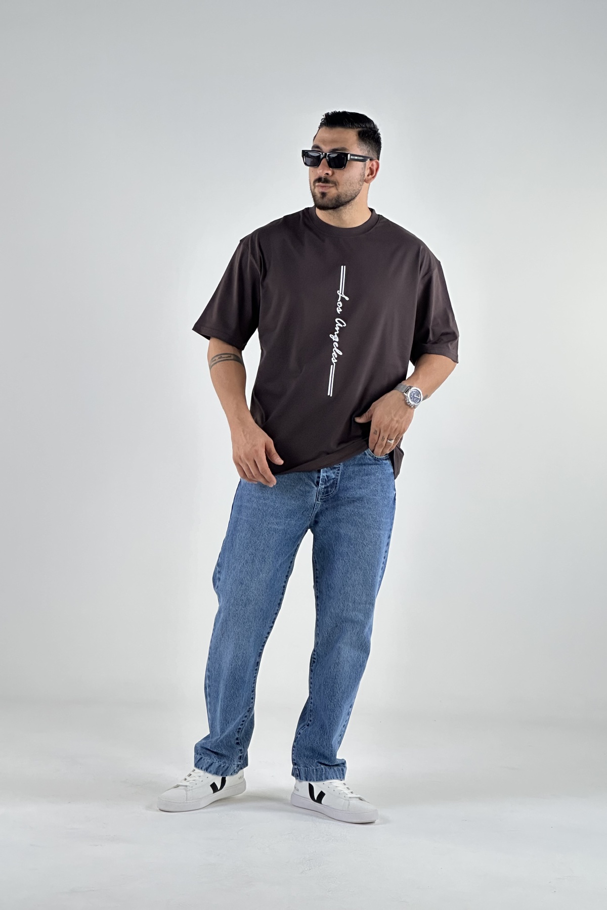 تیشرت کاریزماتیک چاپ LOS ANGELES پنبه (8179)