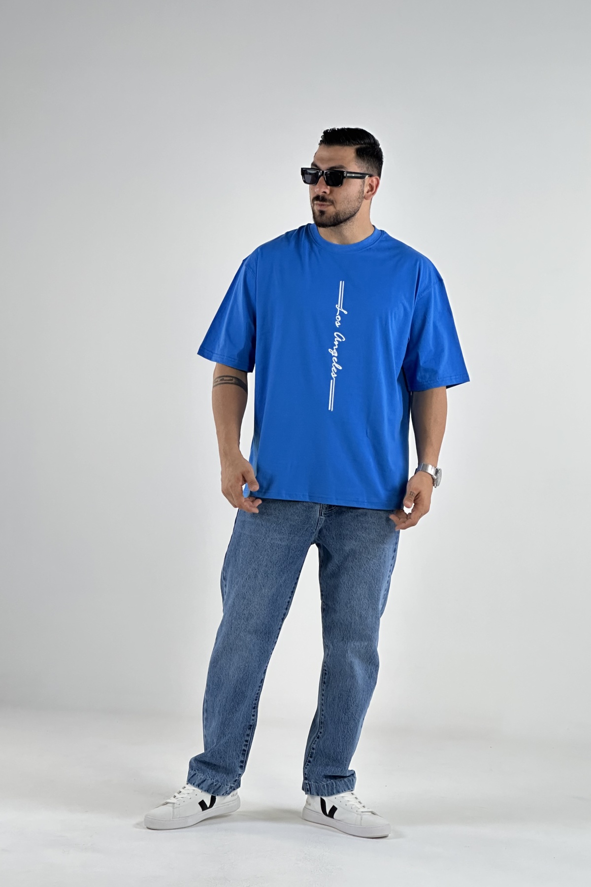 تیشرت کاریزماتیک چاپ LOS ANGELES پنبه (8179)