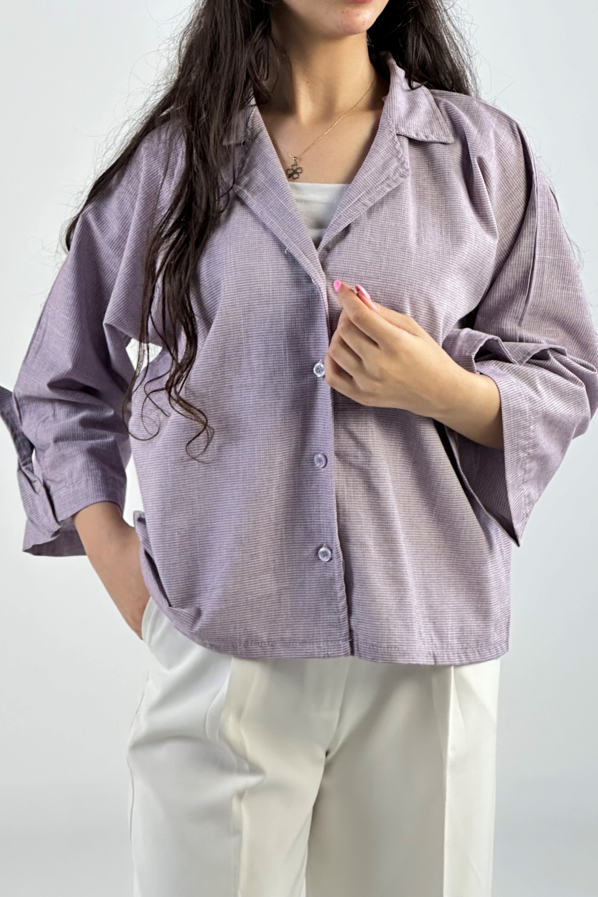 شومیز طرحدار مربعی  (7986)