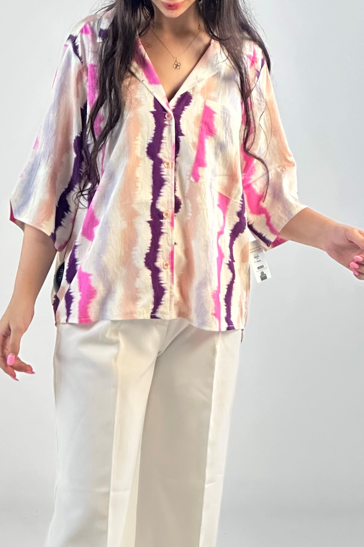 شومیز آبرنگی یقه انگلیسی (7990)