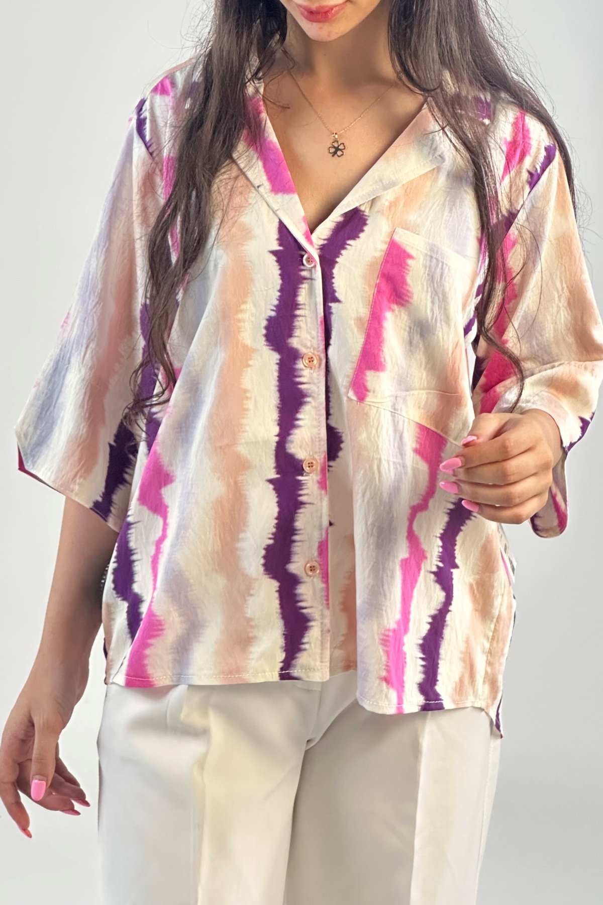 شومیز آبرنگی یقه انگلیسی (7990)