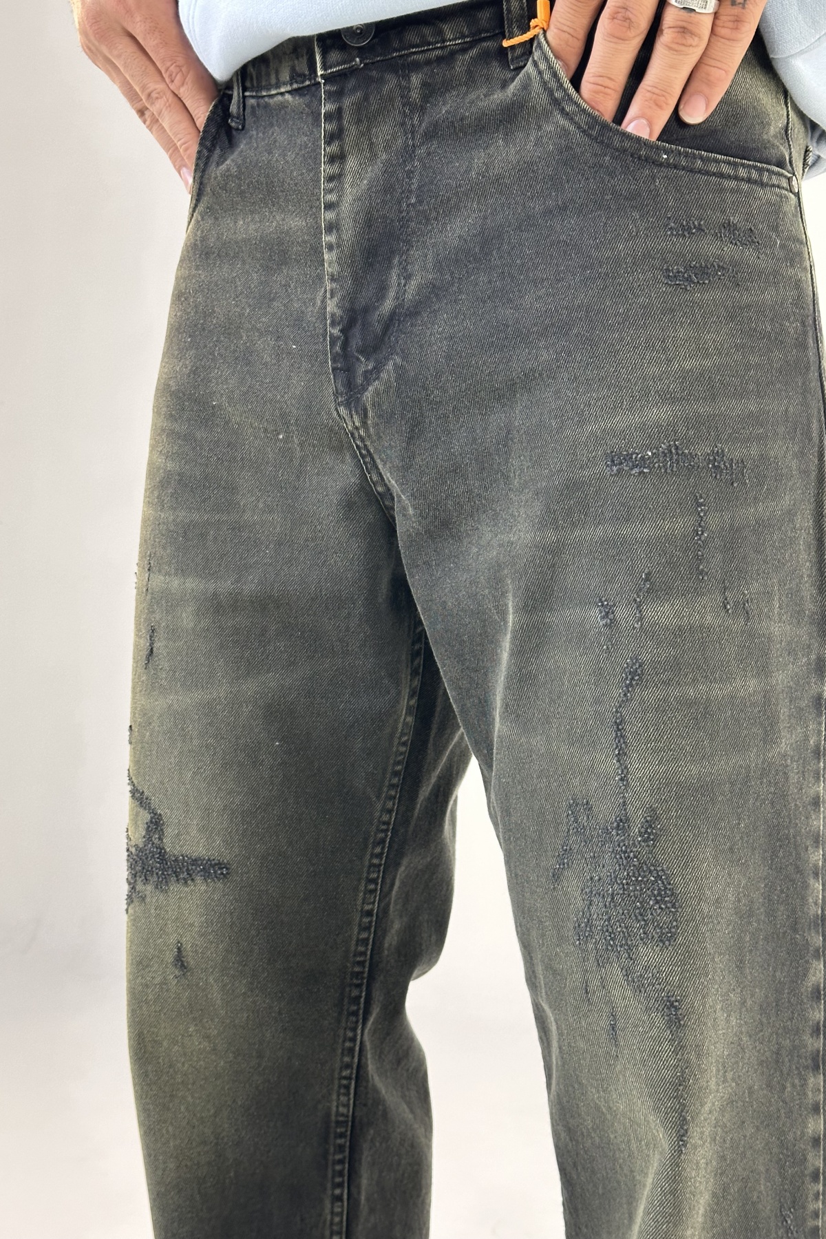 شلوار جین بگ سبز (8470)