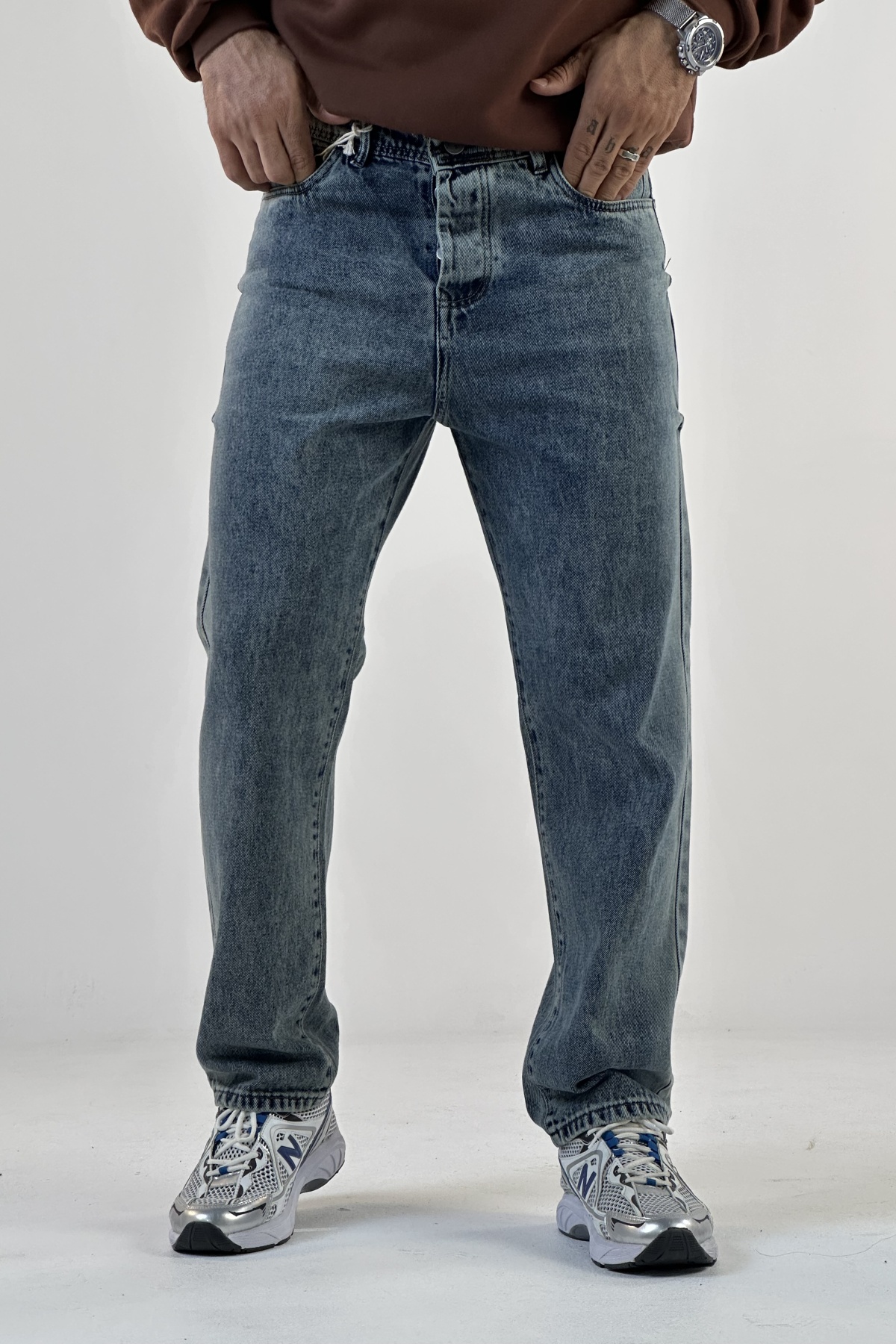 شلوار بگ آبی روشن  (8601)