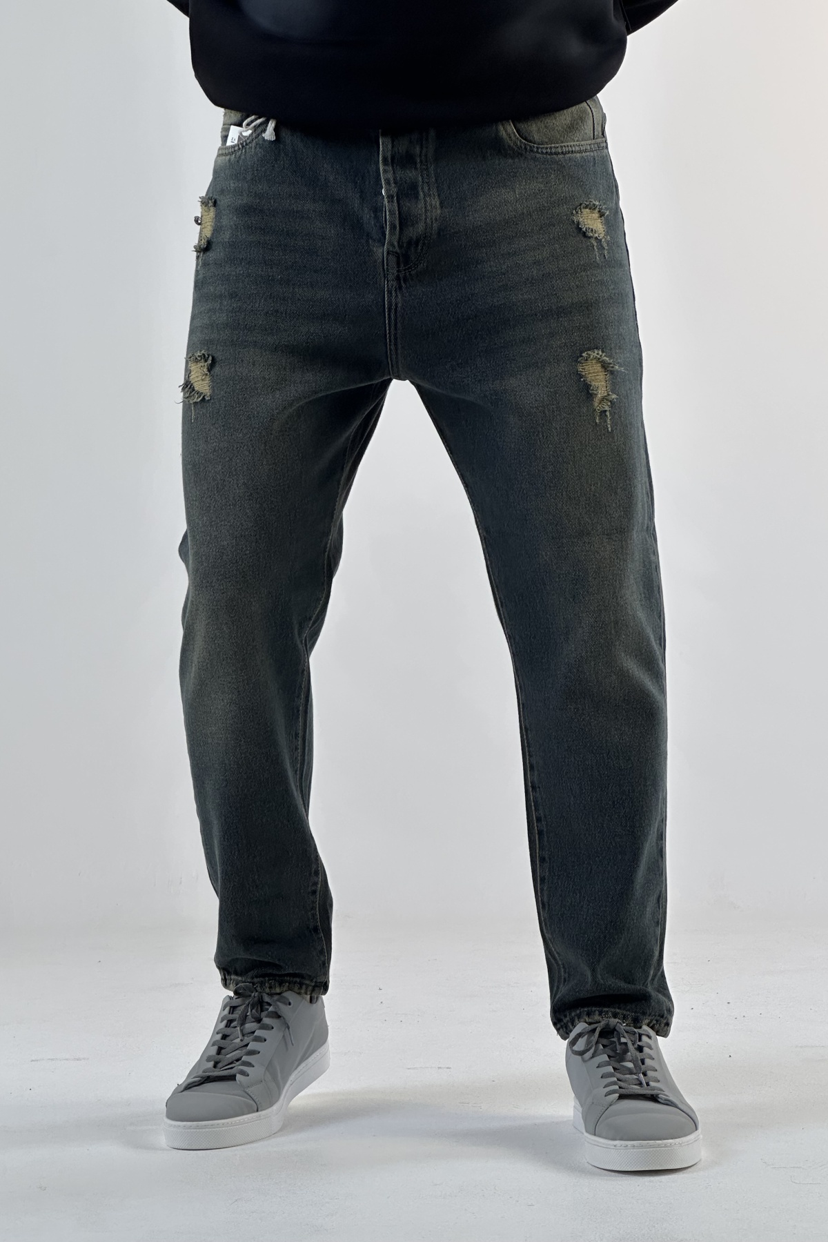 شلوار مام فیت سبزآبی (8614)