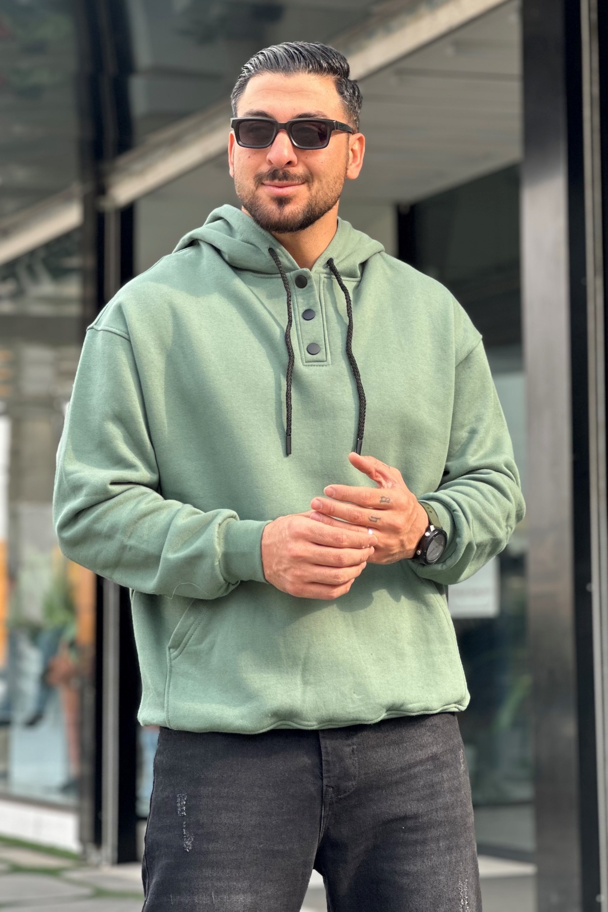 هودی دکمه دار  (8673)