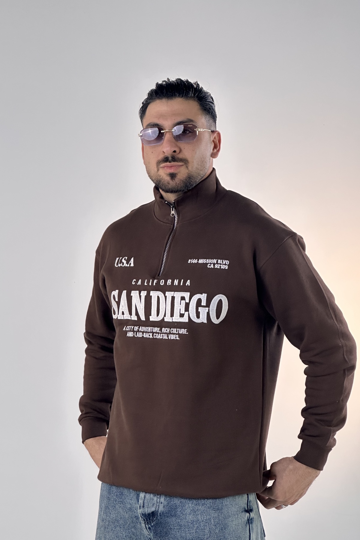 نیم زیپ گلدوزی SAN DIEGO دورس (8993)