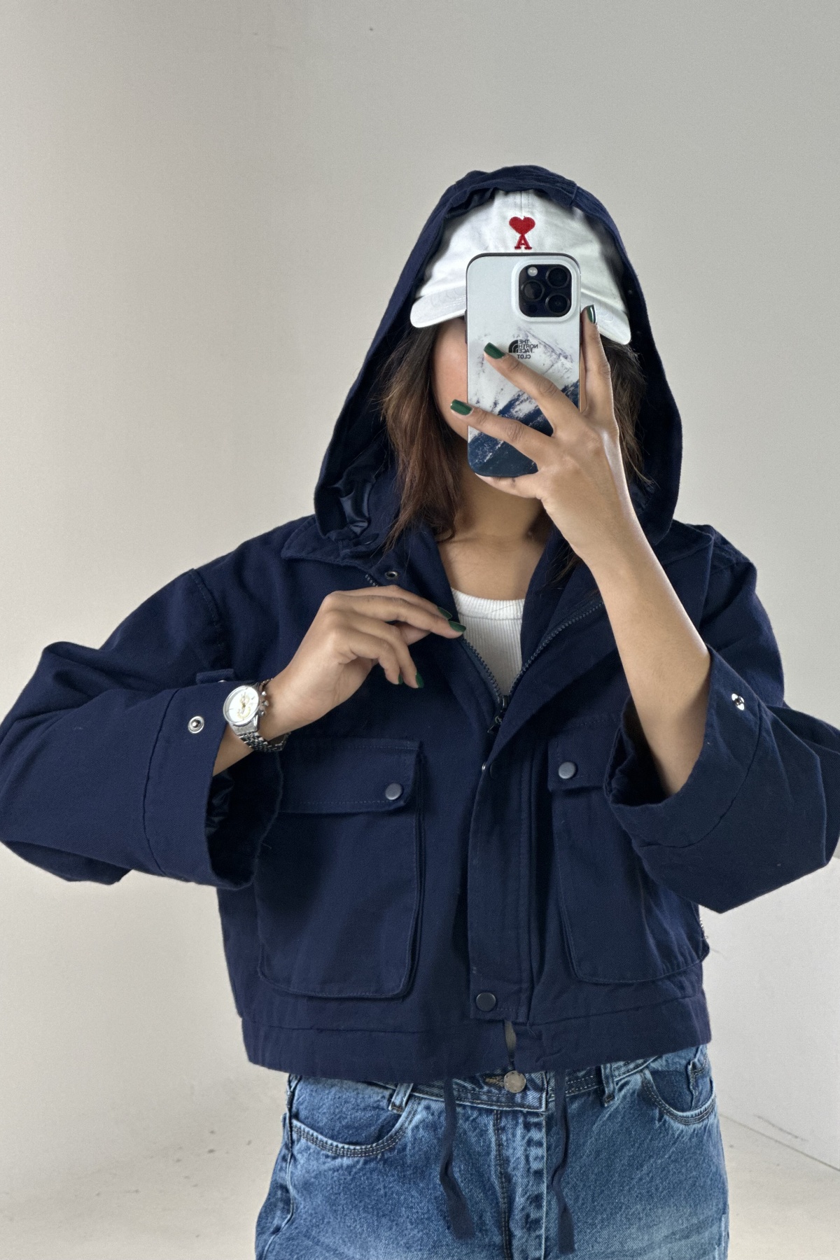 کت کتان کلاه آستردار (9337)