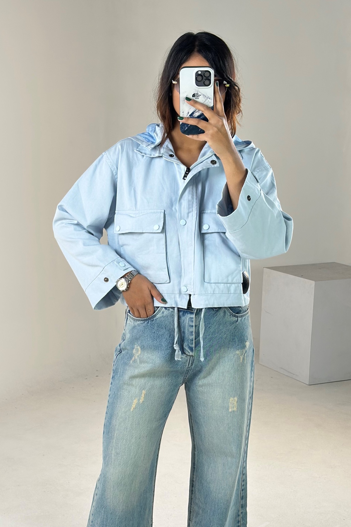 کت کتان کلاه آستردار (9337)