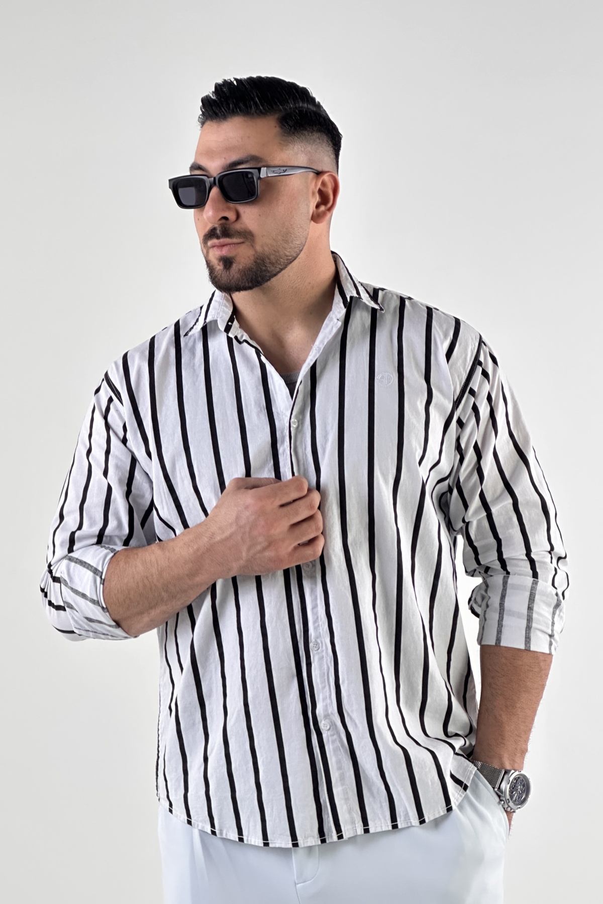 پیراهن راه راه درشت  (9196)