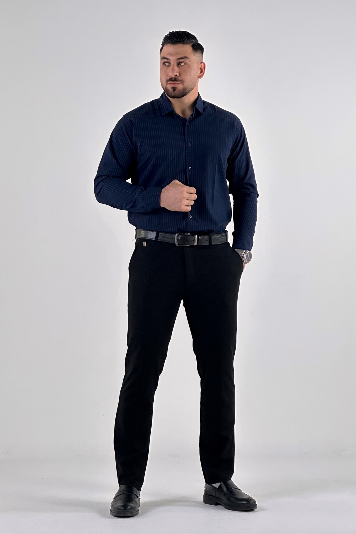 پیراهن راه راه ریز  (9203)